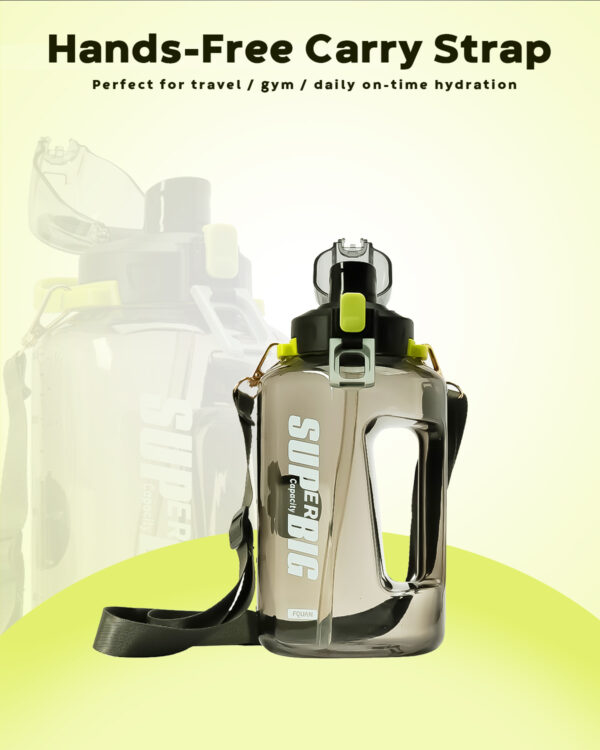 Urban Picks BPA-Free 1.5 L Drinking Water Bottle For Office, Gym, Sports, Daily Use - Leak Proof Large Gallon Bottle with Straw, Handle, Black - Image 7