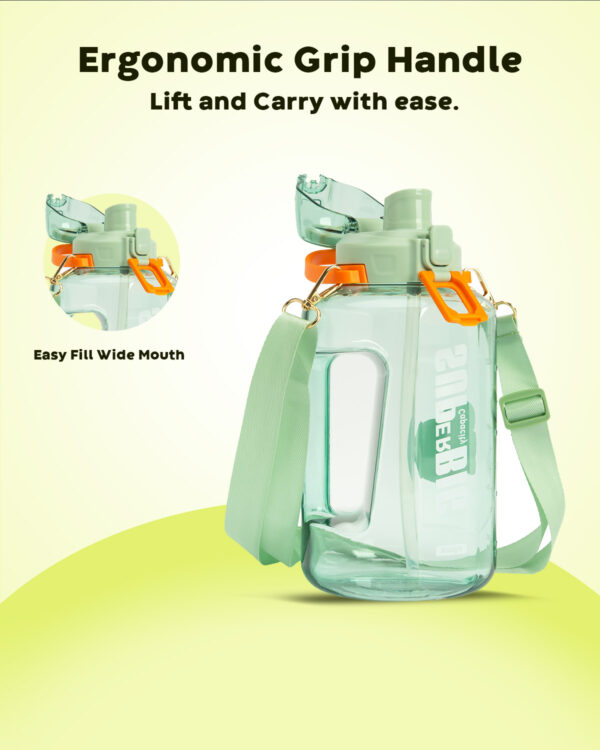 Urban Picks BPA-Free 1.5 L Drinking Water Bottle For Office, Gym, Sports, Daily Use - Leak Proof Large Gallon Bottle with Straw, Handle, Green - Image 10
